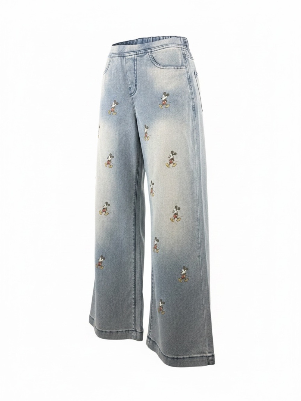 Girl's H & M DISNEY/MICKEY MOUSE Wide Leg Denim-Look Pants/Relaxed Fit/SIZE: 10